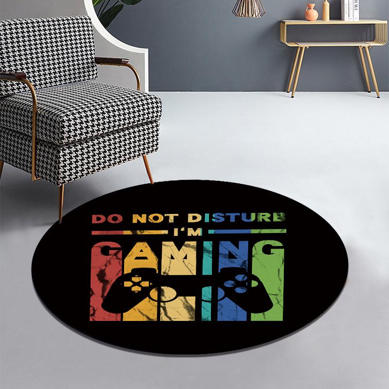 Okrągły kolorowy dywanik do gier, antypoślizgowy, do salonu, do pokoju e-sportowego, dywanik wejściowy nadający się do prania w pralce