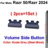 2pcs=1Set Volume Buttons For Motorola MOTO Razr 40 50 Razr 2024 Volume Button Side Key Replacemnet Repair Parts Acessory