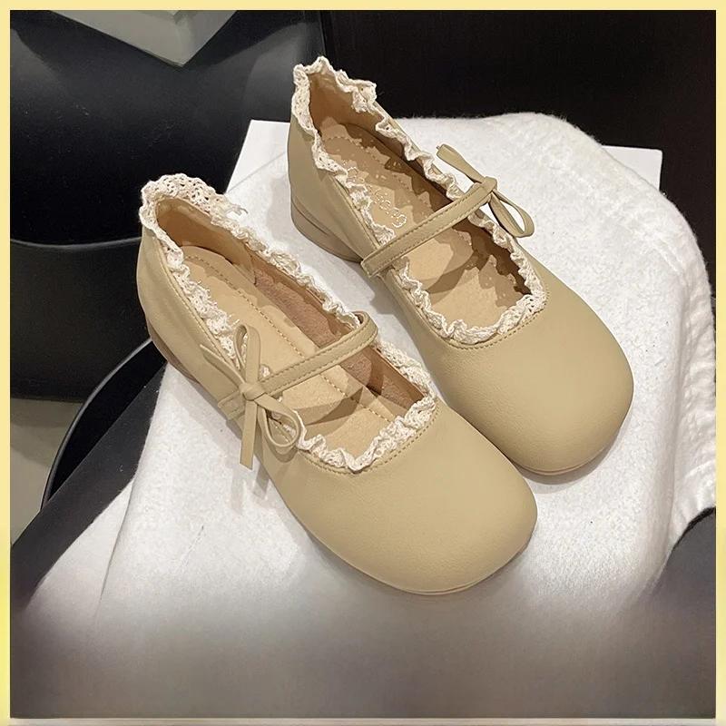 Low Heel Mary Janes Women's oes 2025 New Spring Summer Skirt Matching Evening oes Hollow out Knot Lace up Casua...