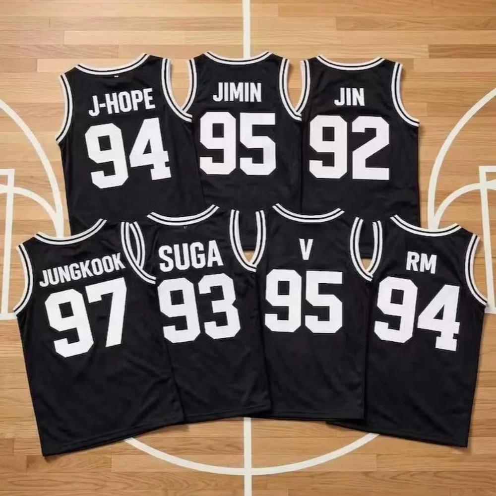 Kpop BTS Basketballtrikot Unisex Ärmelloses Netz-Tanktop Sportliche Athletische Weste Lässige Streetwear Sommerkonzert Fan-Support Merchandise