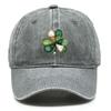 Green Heart Clover Shamrocks Printed Baseball Cap Adjustable Vintage Snapback Baseball Hat Retro Leisure Dad Hat For Hiking