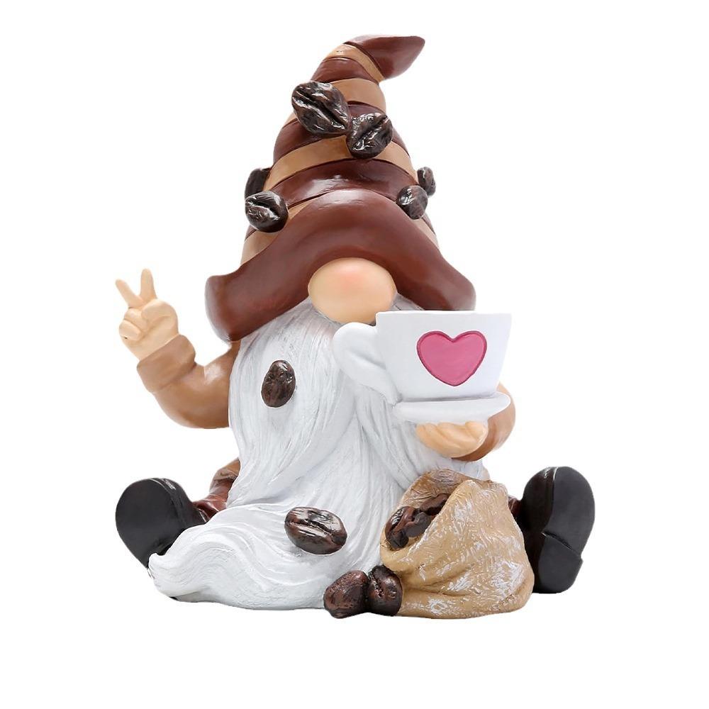 

Полистоун Фигурка Гнома Забавная Миниатюрная Скульптура Микро Ландшафт Кофейная Статуэтка Гнома Новый Год Dwarf