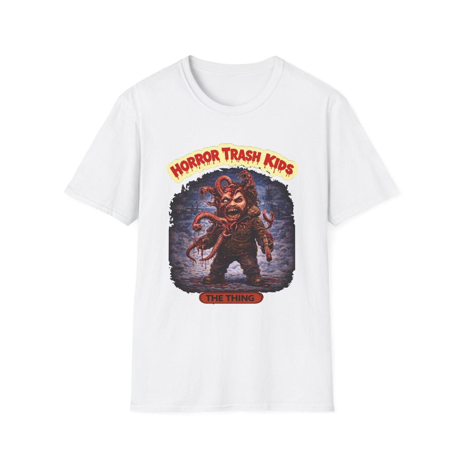 Horror Trash Kids The Thing T-Shirt | Retro Monster Illustration S разноцветный