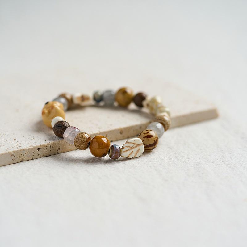 Jingdezhen Keramikarmband: Handgefertigtes Perlenwebarbeit Geschenk für Frauen im altchinesischen Stil