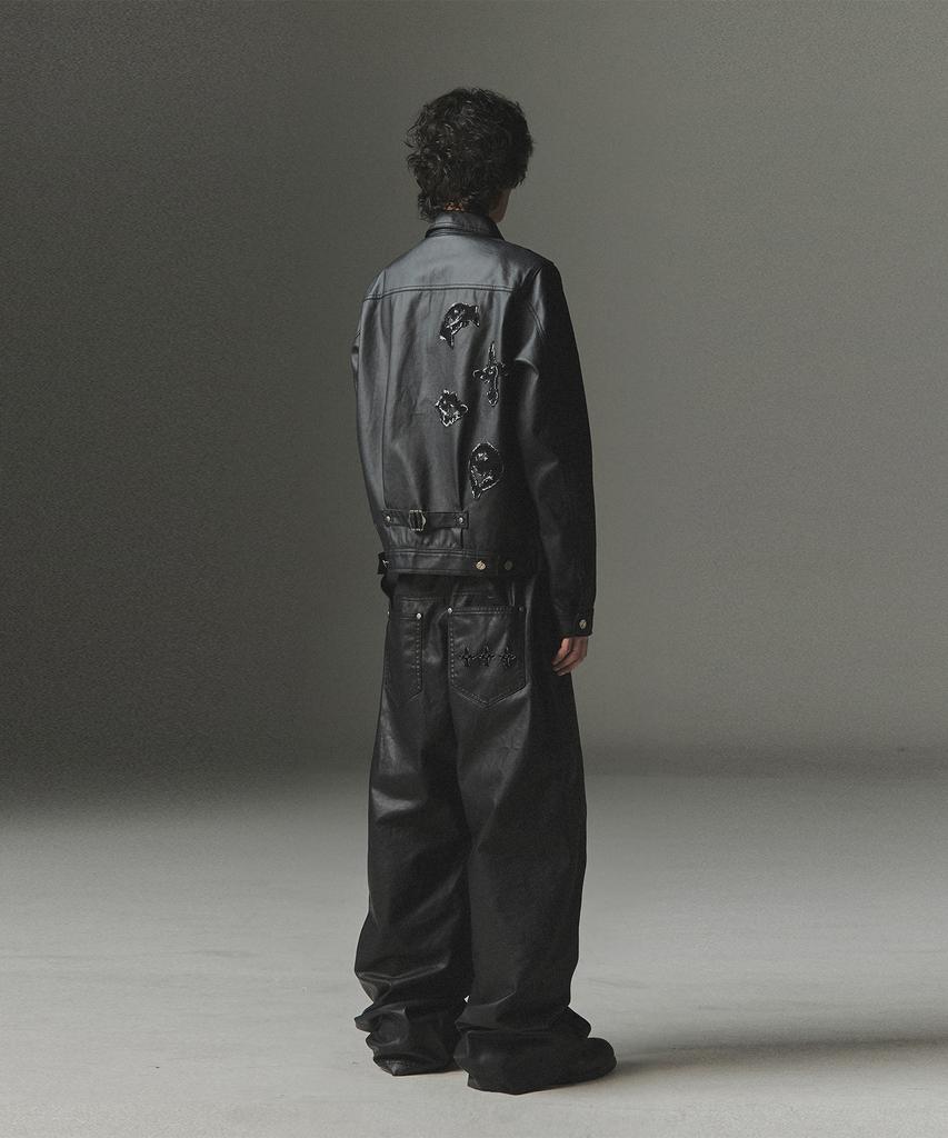 NOT4NERD Gecoate Gebogen Broek - Zwart