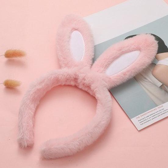 

Повязка на голову с ушками пасхального кролика, лоскутная цветная мягкая плюшевая обруч для волос, повязка на голову для мытья лица, повязка на голову для девочек, аксессуары для головы белый