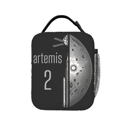 Artemis II Moon Mission Lunch Bag  Kawaii Lunch Box Office Portable Thermal Tote Handbags For Unisex Waterproof Print Cooler Bag