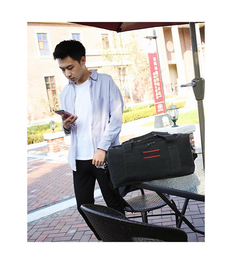 Large Capacity Canvas Tote Bag for Men & Women: Korean Style Travel & Business Luggage Bag