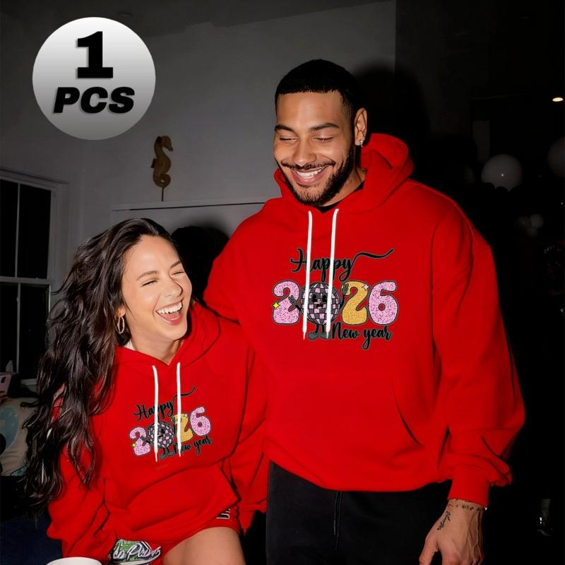 

Новогоднее худи, однотонное красное, стандартной посадки, праздничная повседневная одежда XXL красный