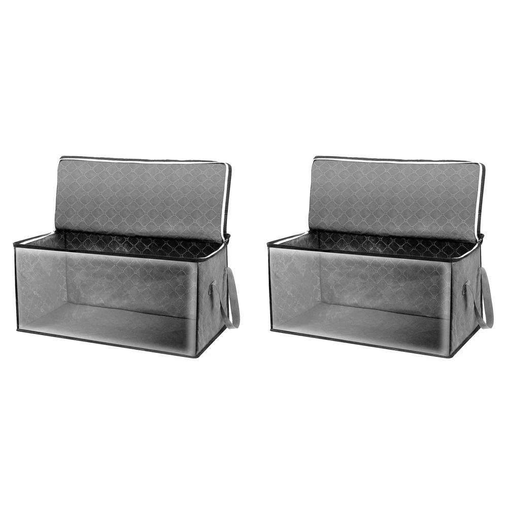 

2/5PCS Foldable Blanket Storage Bags Sweater Quilts Organizer with Sturdy Zippers Thick Fabric Storage Bins Bedroom Closet Box