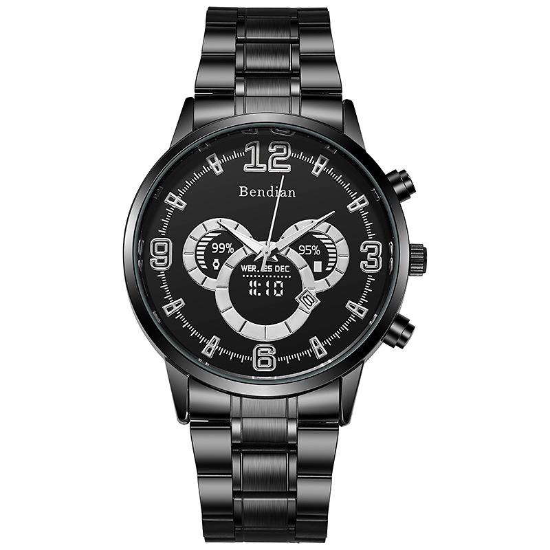 

Електронна комерція Чоловічий годинник зі сталевим поясом Календар дати Чоловічий студентський бутик Простий модний годинник з одним календарем Кварцовий годинник