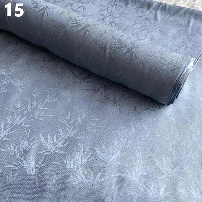 

50x114 см Китайский стиль Ретро Роскошная Шелковая Ткань Тутового Шелка Ткань С Узором Из Листьев Бамбука Древний Костюм Ханьфу Одежда Чонсам