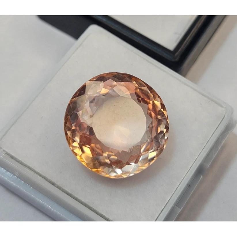 Peach Morganite Natural 15-16 Ct Round Cut Fabulous Certified Loose Gemstone