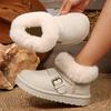 Fashion Comfort Fluffy Fur Snow Boots Women Fashion Buckle Platform Winter Ankle Boots Woman Faux Suede Short Plush Warm Cotton Shoes