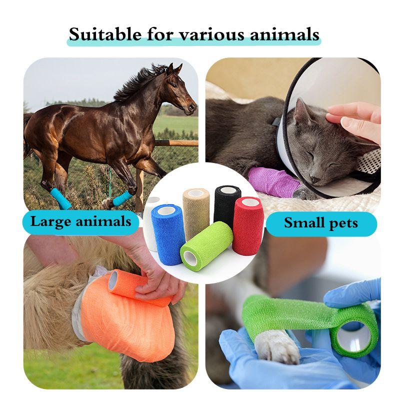 1PC Pet Bandagens Anti-incrustantes Dispositivos Autoadesivos para Cães Gatos Bandagem Elástica Pé Externo Protetora Sem Pelos Tiras de Pano