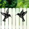 1PC Metal Hummingbird Wall Decoration Hollow Out Iron Bird Sculpture Wall Hanging Figurines Ornament Home Decor