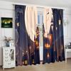 2 Stück - Halloween - Bedruckter Vorhang - Polyestermaterial - geeignet für Schlafzimmer, Wohnzimmer, Arbeitszimmer privater Vorhang