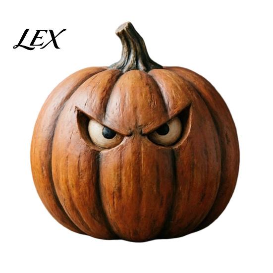 Rustic Wooden Pumpkin Decor Halloween Figurine, Spooky Ornament, Fall Thanksgiving Home Tabletop Accents Table Centerpiece for Party Tiered