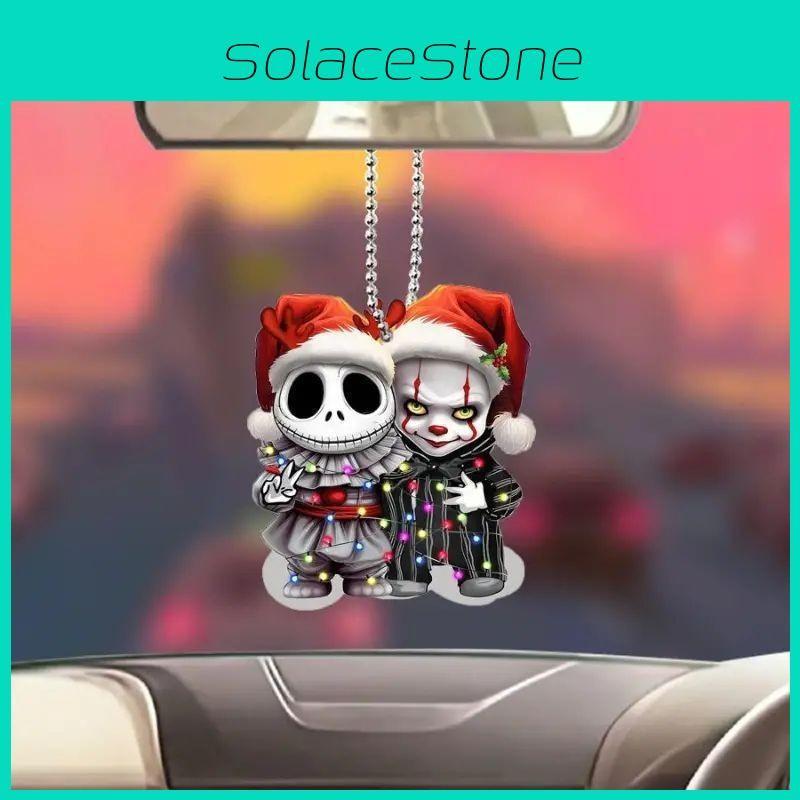 Clown It Halloween Acrilic Suprafață Plană Pandantiv Auto Pentru Decor Auto Interior