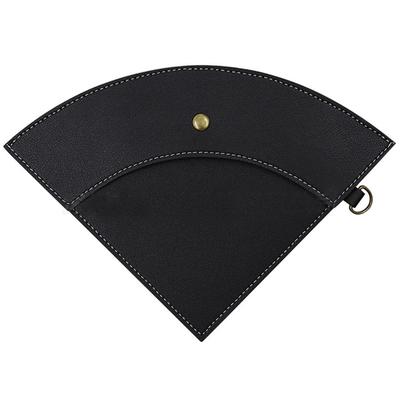 SaveSooo Coffee Filter Storage Bag, Black PU Leather, Cone-Shaped Case for Coffee Filters, Easy To Carry, Button Closure, Stylish for Camping and