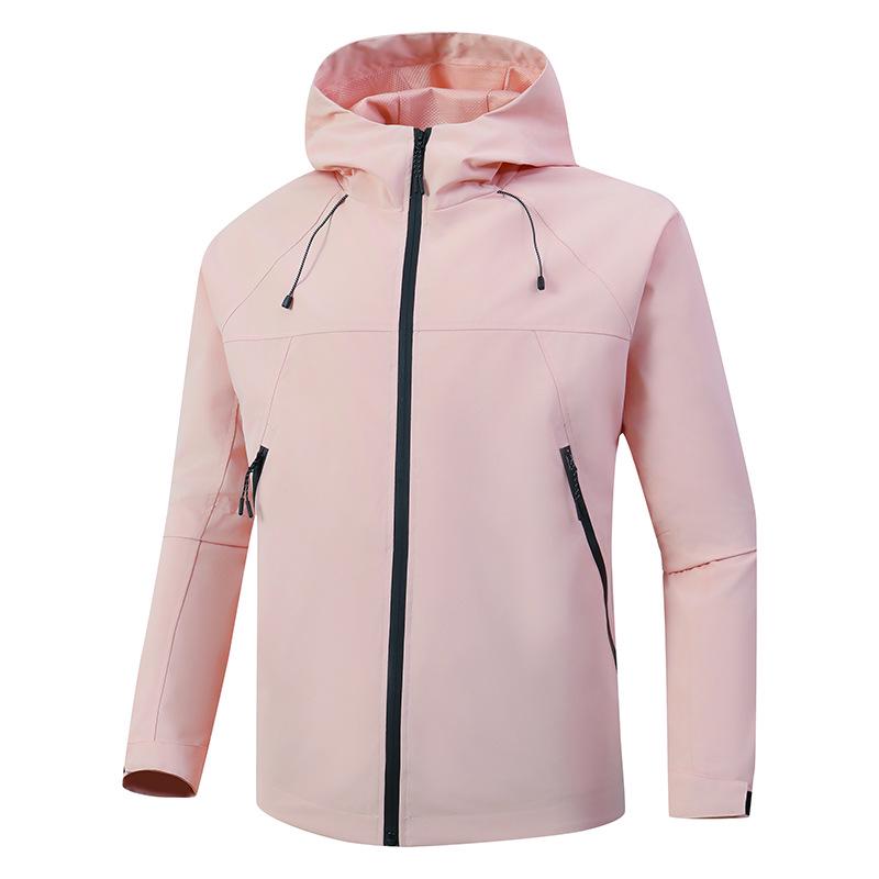 Mountain Outdoor Couple Windbreaker: Colorblock Hooded Jacket – Breathable, Windproof, Waterproof, Stain-Resistant Mountaineering Wear