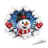 Holiday Window Clings 3D Christmas Wall Stickers, Self?Adhesive PVC Decals, Reindeer Santa Store Gingerbread Snowman Xmas Decor for Bedroom