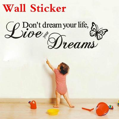 Νέο 1 ΤΕΜ. Don't Dream Your Life Art Vinyl Quote Αυτοκόλλητα τοίχου Αυτοκόλλητα τοίχου Διακόσμηση σπιτιού Ζήστε τα όνειρά σας
