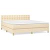 Maison Exclusive - Bed Slat Base with Cream Mattress 160x200 Cm Fabric