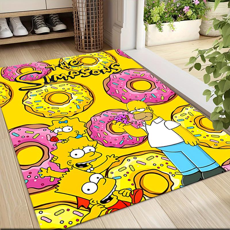 Simpsons Doughnut Adventure Carpet Rug Soft Washable Antislip Home Living Room Sofa Mats Personalized Christmas Rug