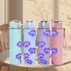 1PC Light Purple Bell Flower Branch Print 750ml Color Plastic Sports Water Bottle Leakproof Flip Straw Lid Suitable for Sports Office Home Use