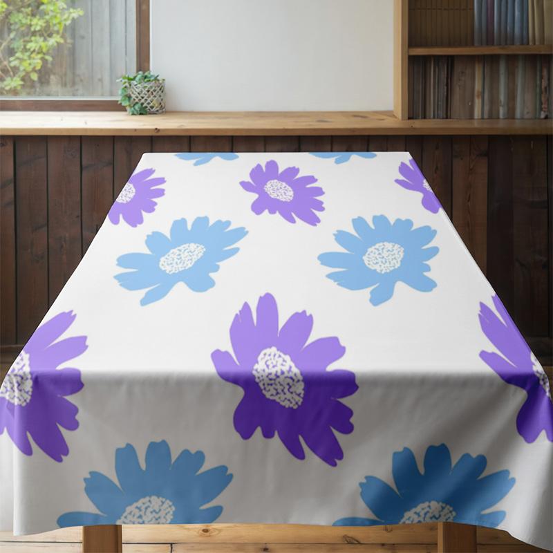 Modern Floral Tablecloth Bright Vibrant Table Cover for Home Decor Waterproof Spill-Resistant Rectangular Dining Sheets