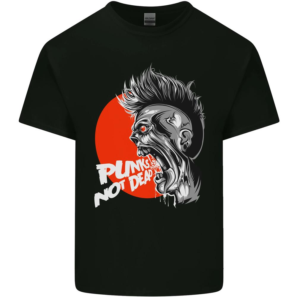 Punks Not Dead Rock Music Skull Unisexs Cotton TShirt Tee Top