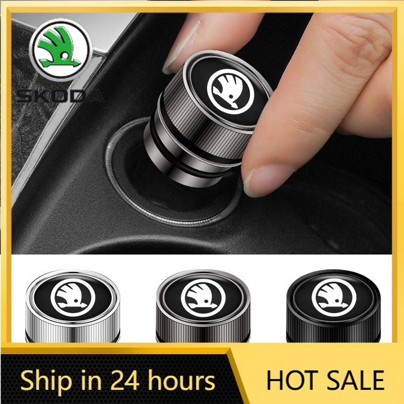 2026 Hot For SKODA Car Cigarette Lighter Cover DustProof Decoration Cap For Skoda Fabia Superb Yeti Octavia Enyaq Rapid Kodiaq K