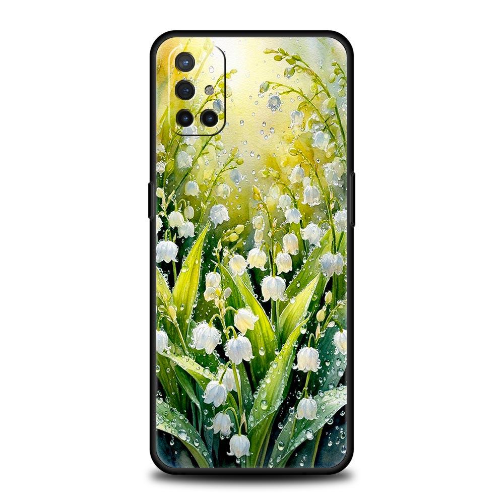 Coque de téléphone florale transparente Muguet pour Oneplus 13R 13 12R 11 10T 10R Nord N100 N200 N10 10 9 9R 9RT CE 3 2 Pro TPU souple