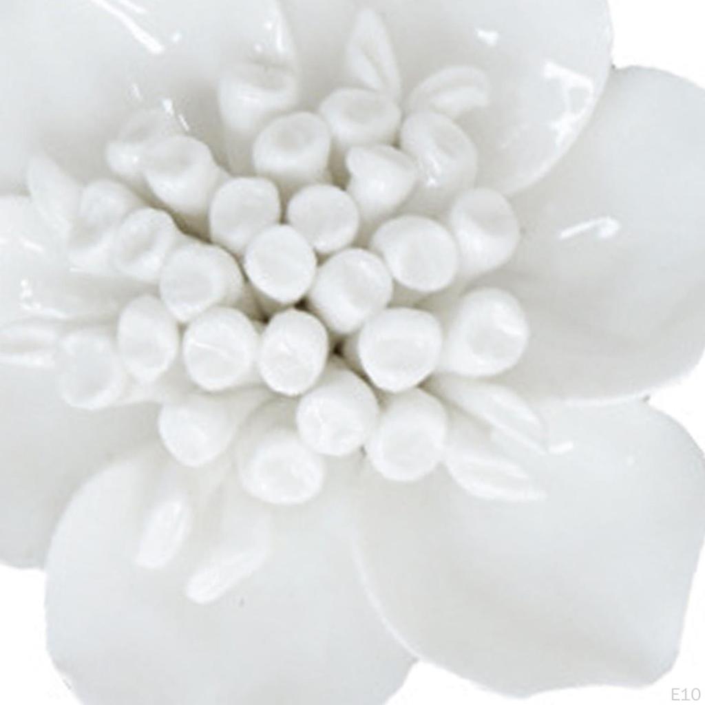Ceramic Art 3D Hanging Porcelain Flowers Decorative Artificial Sculpture for Bathroom Living Room