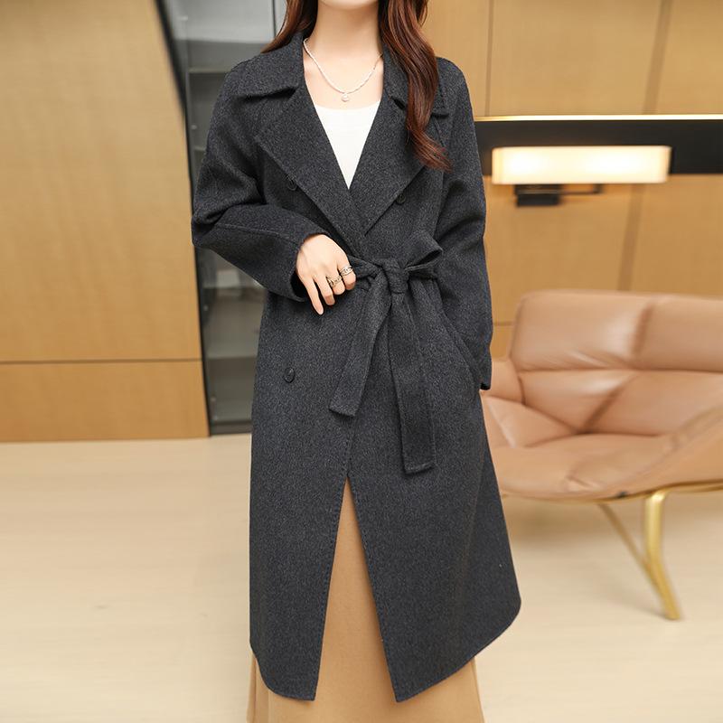 

Новый стиль воротник костюма двубортный шерстяной двусторонний шерстяной пальто куртка ветровка XL