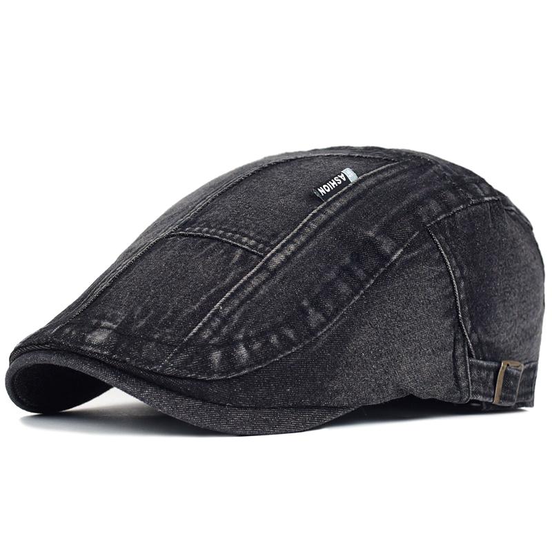 Big Size Denim Beret Hat Washed Distressed Peaked Cap Adjustable Cotton Newsboy Cap Vintage Ivy Gatsby Cabbie Hats Flat Cap