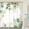 1 pièce Rideau de douche Feuille d'eucalyptus en polyester - Motif Plante verte, 70,87x70,87", Imperméable, Séparateur de salle de bain et Décor