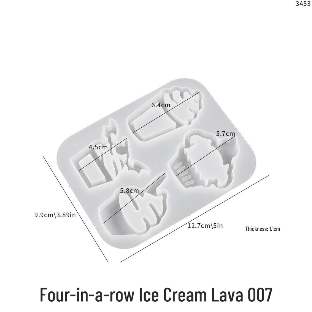 DIY Silicone Mold for Epoxy Resin Mirror, Earring, Pendant, Keychain - Sweet Cone, Heart, Rabbit, Cat & Flowing Sand Designs