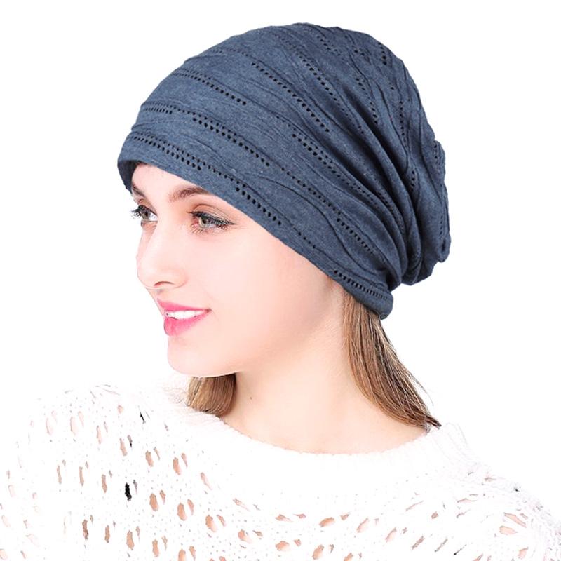 1Pc Thin Elastic Slouchy Lightweight Headscarf Cap Breathable Unisex Casual Beanie Trendy Solid Color