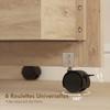 Sewing Table, Folding, Cabinet on Casters, 2 Doors, 4 Trays, 20 Hooks, 160 x 40 x 83 cm, Oak