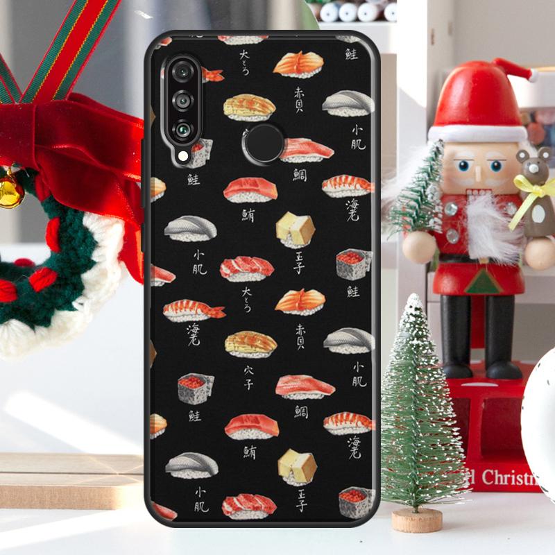 Kawaii Sushi Pattern For Huawei Nova Y73 Y60 Y70 Y90 Y72 Y61 Y91 7i 8i 11i 12i 12s 9 10 SE P20 P30 P40 Lite Case