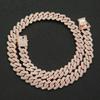 Collana a catena Cuban Link per uomo donna micro pavé in pietra CZ colore oro rosa gioielli hip hop