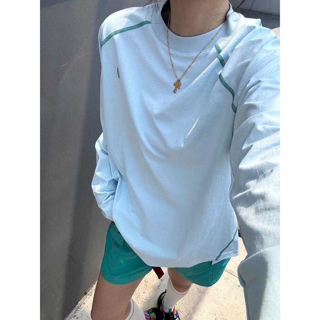Glacier Blue Quick-Dry Sun Protection Long Sleeve T-Shirt for Men & Women, Moisture-Wicking Breathable Base Layer for Outdoor Running, Hiking, Workout