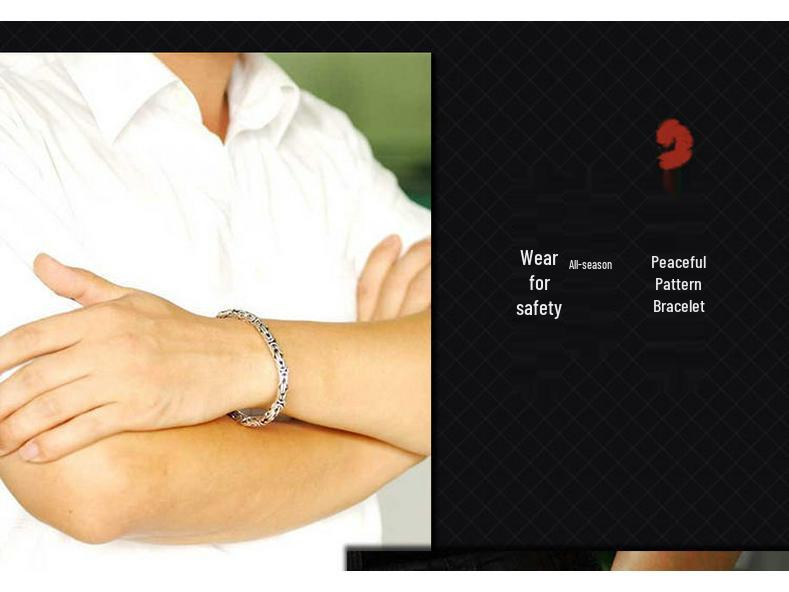 Men's Retro Thai Dragon Bracelet - Distressed Silver, Dragon Head & Bone Chain, Hip-Hop Style