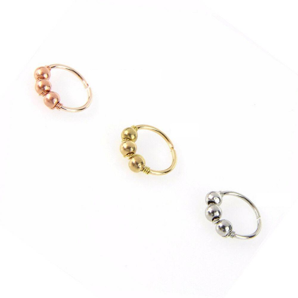 Septum Nostril Hoop Eyebrow Cartilage Hoop Stud Lip Earring Round Beads Nose Ring Body Piercing