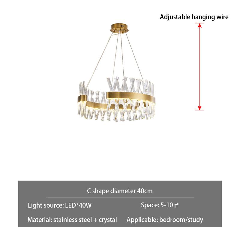 Modern C Shaped Chandelier Round S Shaped Crystal Chandelier for Living Room Dining Room Lamp LED Crystal Pendant Light Lighting