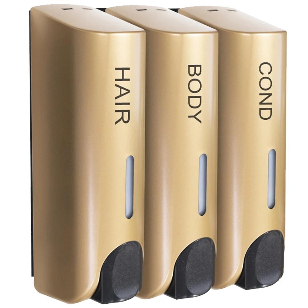 Potrójny dozownik 350ml do prysznica, wanny, szamponu, wielofunkcyjny, ścienny, odporny na ciepło, o dużej pojemności na akcesoria łazienkowe