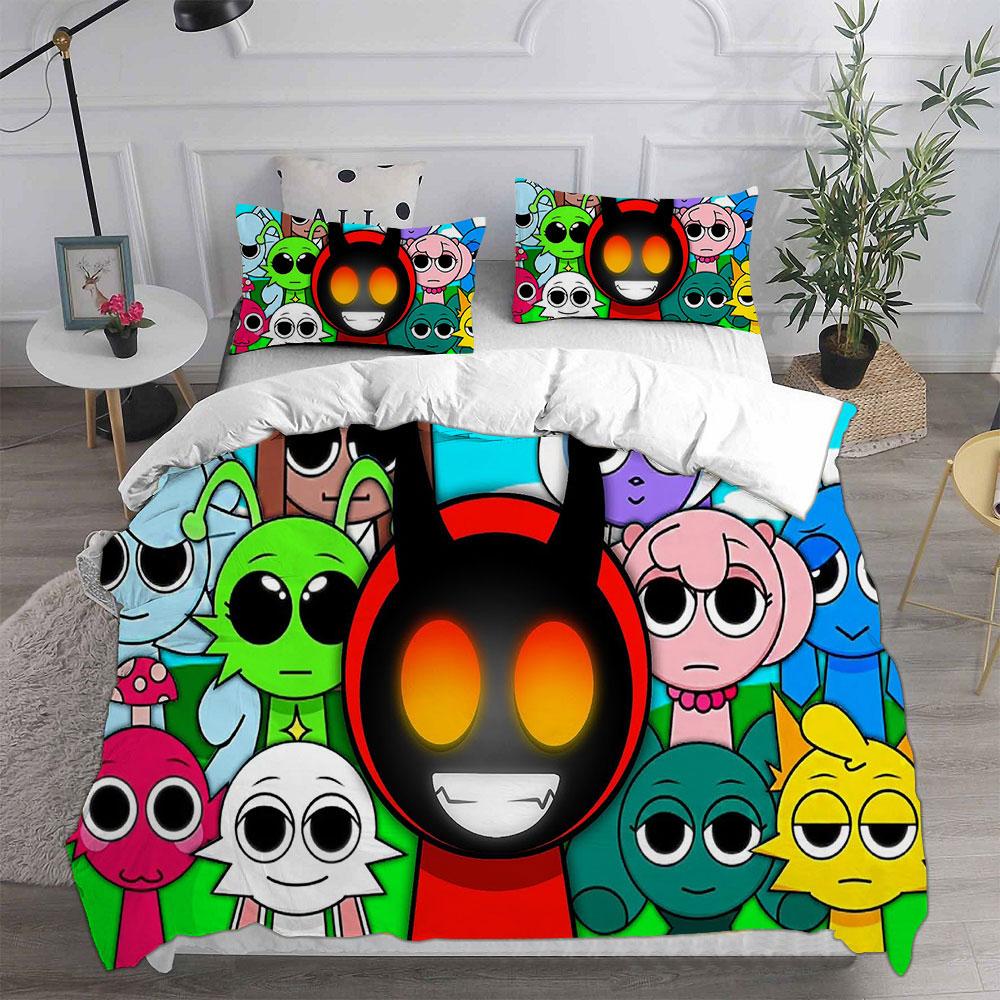 Sprunki Bedding Sets Soft Bed Cover Comforter Duvet Cover Pillow Case 2-3 Pieces Sets Teenagers Children'S Gifts Bedroom Decor
