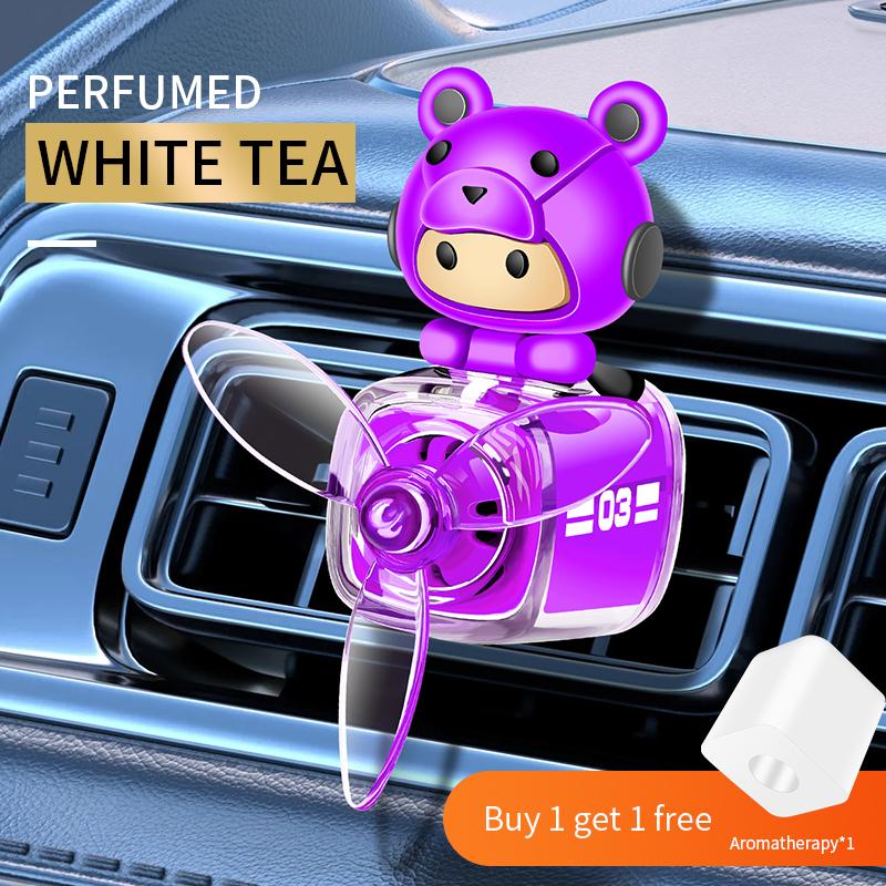 Rotating Fan Helmet Bear Car Air Outlet Air Freshener Vent Clips Perfume Diffuser Fragrance For Removing Odor Long-lasting